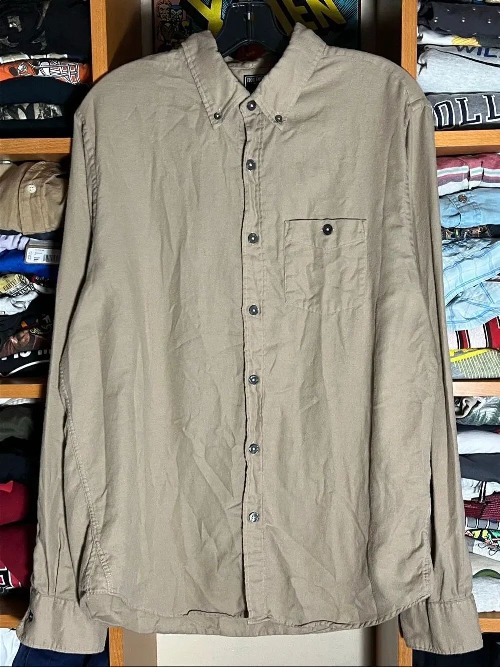 Todd Snyder Men’s Cotton Tencel Blend Long Sleeve Button Shirt Large